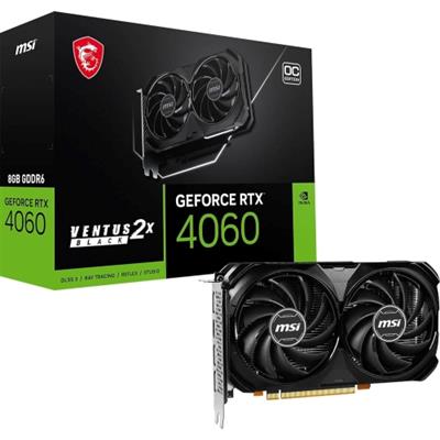 MSI Gaming GeForce RTX 4060 Ventus 2X Black 8GB OC GDRR6 Graphics Card