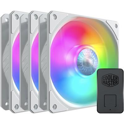 Cooler Master Sickle Flow 120 ARGB White Edition 3 IN 1 Square Frame Fan, Customizable LEDs, Air Balance Curve Blade, 120mm PWM Control MFX-B2DW-183PA-R1