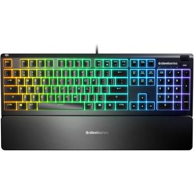 SteelSeries Apex 3 Water Resistant RGB Gaming Keyboard - Whisper Quiet Gaming Switch - English US