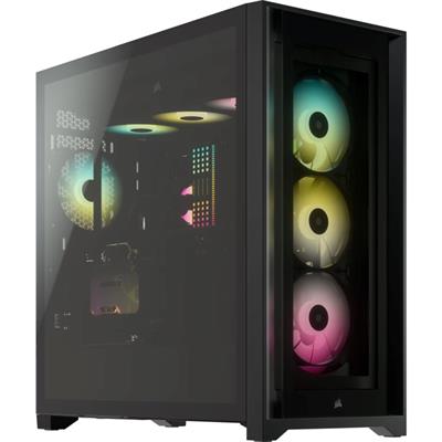 CORSAIR iCUE 5000X RGB Tempered Glass Mid-Tower ATX PC Smart Case, Black