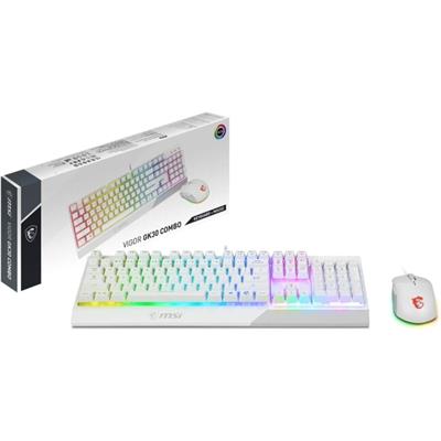 MSI Vigor GK30 Combo White, 6-Zone RGB GK30 Gaming Keyboard & GM11 Gaming Mouse
