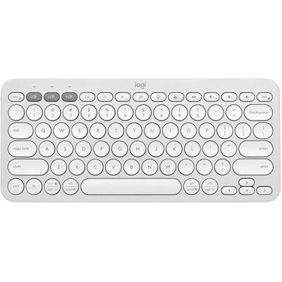 Logitech PEBBLE KEYS 2 K380S Multi-Device Bluetooth Wireless Keyboard, Slim and Portable - Tonal White