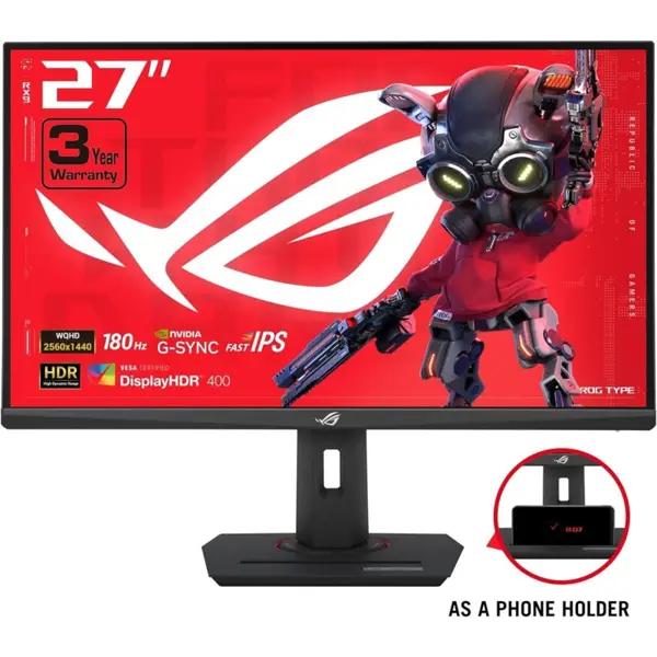 ASUS ROG Strix XG27ACS 27" QHD Gaming Monitor - 180Hz, 1ms IPS, HDR400, USB-C, G-Sync Compatible, 133% sRGB