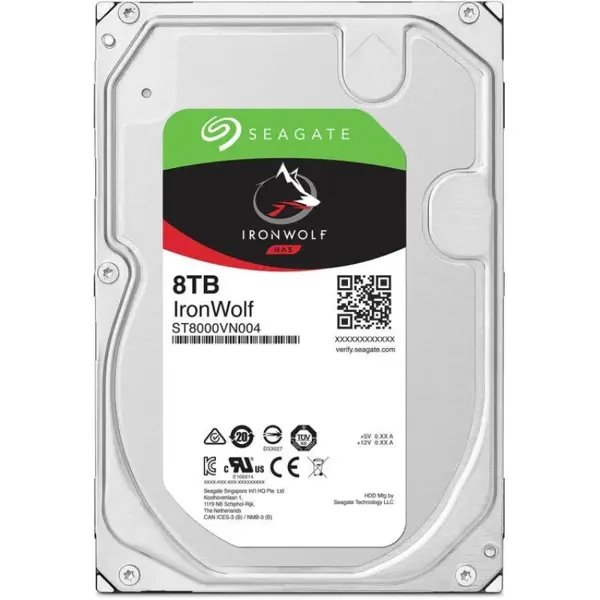 Seagate IronWolf 8TB 7200 RPM SATA III 3.5" Internal NAS HDD – 256MB Cache