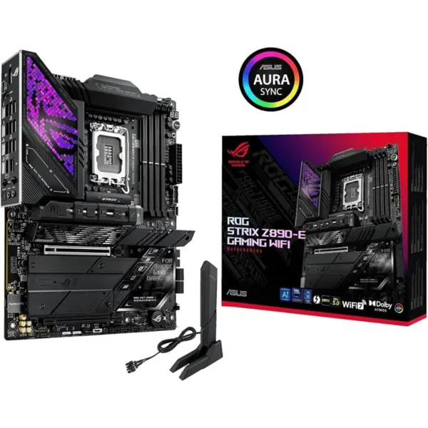 ASUS ROG Strix Z890-E Gaming WiFi Motherboard, Intel LGA 1851, 18+2+1+2 Power Stages, DDR5, WiFi 7, 7X M.2, PCIe 5.0, Thunderbolt 4, USB Type-C, AI Overclocking, AI Cooling, AI Networking