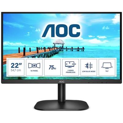 AOC 22B2HN 21.5" VA Ultra Slim Monitor, Ultra Narrow Border, FHD, Adaptive-Sync
