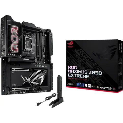 ASUS ROG Maximus Z890 Extreme E-ATX Motherboard - LGA 1851, 24+2+1+2 Power Stages, DDR5, Wi-Fi 7, 10G LAN, PCIe 5.0, Thunderbolt 5, AI OC, 5" LCD