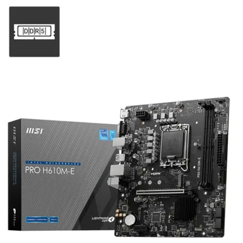 MSI Pro H610M-E DDR5 Intel 12/13th Gen microATX Motherboard