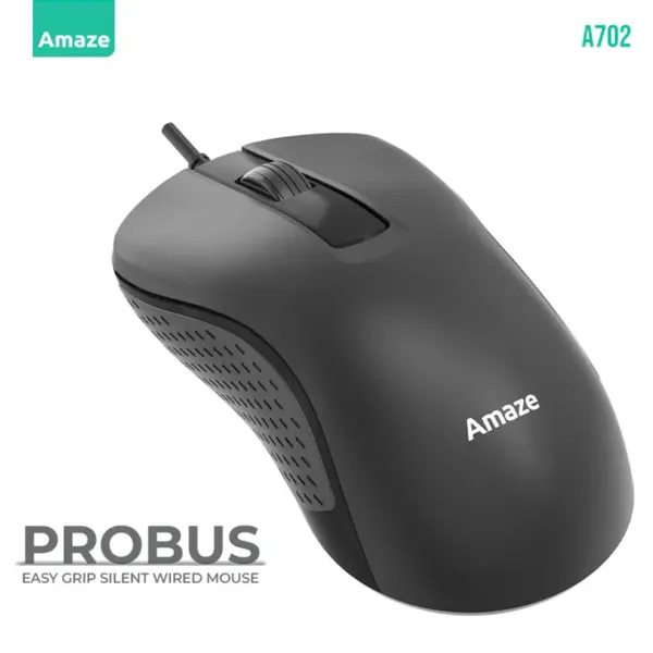 Amaze A702 Probus Silent Click Wired Mouse  