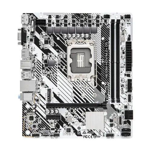 ASRock H610M-HDV/M.2+ D5 LGA 1700 Micro ATX Motherboard, DDR5 Intel H610 SATA 6Gb/s Micro