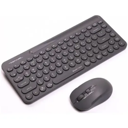 A4Tech FG3200 Air2 Wireless Combo Desktop Set, QuietKey Keyboard & Air Mouse, Grey
