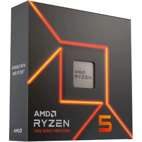 AMD Ryzen 5 7600X Desktop Processor with Radeon Graphics, 6 Core, 12 Threads, Socket AM5, Unlocked, Zen-4, Box Pack