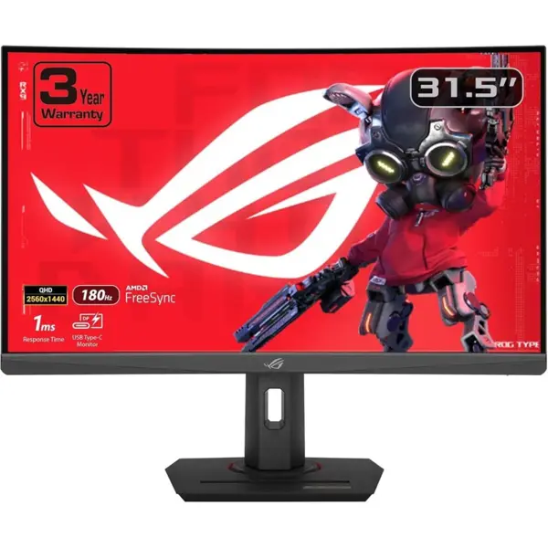 ASUS ROG Strix XG32WCS 32" Curved Gaming Monitor - QHD 180Hz, 1ms VA, USB-C, HDR, FreeSync, AI-Powered Features