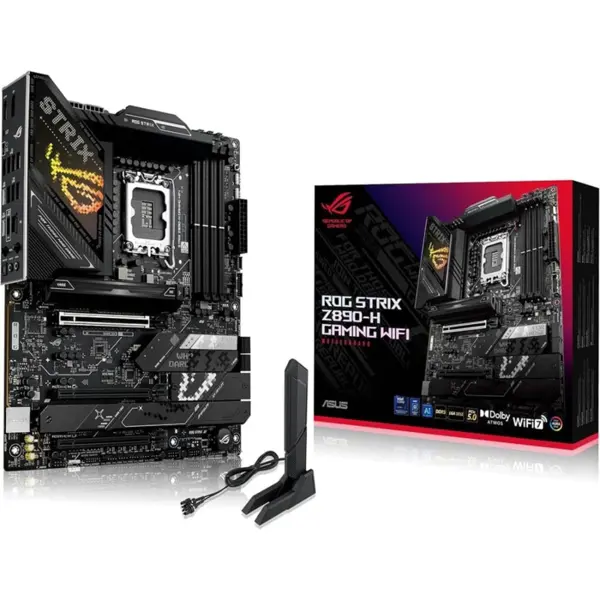 ASUS ROG Strix Z890-H Gaming WiFi Z890 LGA1851 ATX Motherboard, Intel Core Ultra Series 2 Ready, DDR5, 5Gb LAN, WiFi 7, 4X M.2, PCIe 5.0, USB Type-C
