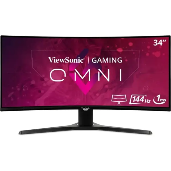 ViewSonic VX3418-2KPC 34” 144Hz Ultrawide Curved UWQHD Gaming Monitor - 1ms, HDR10, VA Panel, FreeSync