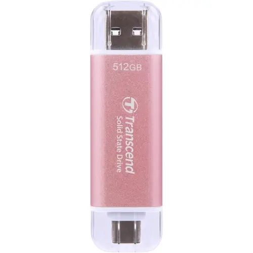 Transcend ESD310S 512GB Portable SSD Dual USB 10GBps Type-A / Type-C - Up to 1,050 MB/s - Rosy Pink