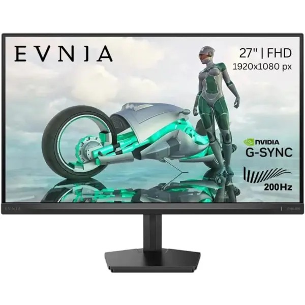 Philips Evnia 27M2N3200FQ Gaming Monitor, 27" FHD 1920x1080, Fast IPS, 200Hz, 0.3ms MBR, HDR10, FreeSync Premium and G-SYNC, 120% sRGB
