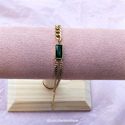 Vintage green stone bracelet