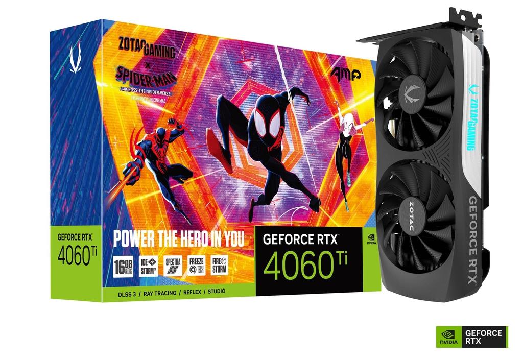 ZOTAC GAMING GEFORCE RTX 4060 Ti 16GB AMP Edition Graphics Card SPIDER-MAN™: Across the Spider-Verse Bundle