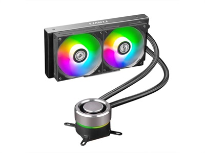 LIAN LI GALAHAD AIO 240 RGB BLACK, Dual 120mm Addressable RGB Fans AIO CPU Liquid Cooler
