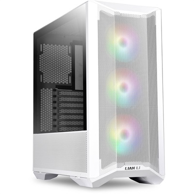 Lian Li LANCOOL II MESH RGB White LAN2MRW Tempered Glass Gaming ATX Case -White Color
