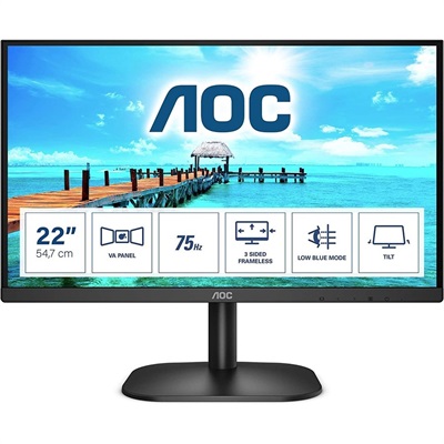 AOC 22B2HM 22 IPS FHD Monitor - 3 side Frameless