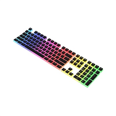 Ajazz 108 Pudding PBT Key Double Frosted Layer Keycaps Black - White