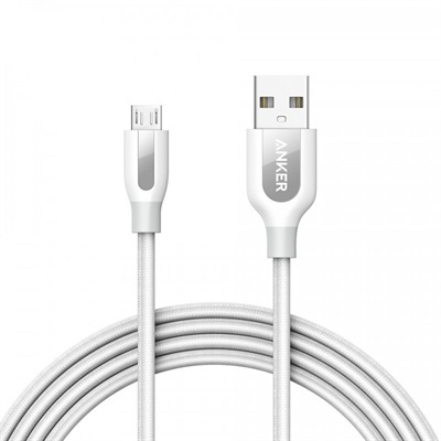 Anker PowerLine+ 6ft Micro USB Cable-White