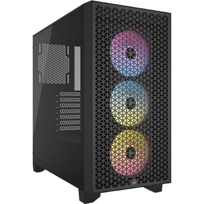 Corsair 3000D RGB AIRFLOW Mid-Tower PC Case - Black - CC-9011255-WW - Includes 3x AR120 RGB Fans