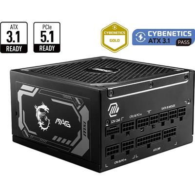 MSI MAG A1250GL PCIE5 PSU | ATX 3.1 Ready, PCIe CEM 5.1, 80 PLUS Gold Certified, Fully Modular