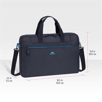 RIVACASE 8037 Black Laptop Bag 15.6" - Regent Collection