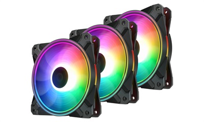 DEEPCOOL CF120 Plus (3 Fan Pack) 3x120mm PWM Fan, A-RGB Dual Loop Lighting Zones