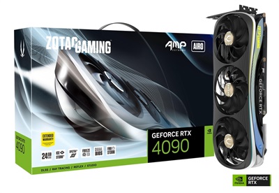 ZOTAC GAMING GeForce RTX 4090 AMP Extreme AIRO 24GB - GDDR6X 384Bit Graphics Card ZT-D40900B-10P