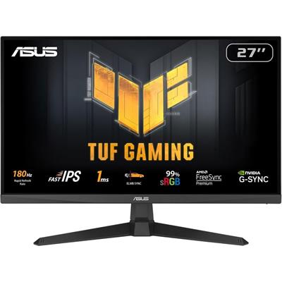 ASUS TUF Gaming VG279Q3A 27” 1080P Monitor – Full HD, 180Hz, 1ms, Fast IPS, Extreme Low Motion Blur Sync, FreeSync Premium, G-SYNC Compatible, Variable Overdrive, 99% sRGB, DisplayPort, HDMI