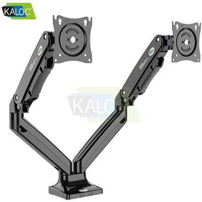 Kaloc DS110-2 Dual Monitor Desk Mount - Articulating Gas Spring Multi Way Stand - Fits 17 - 32 Inch Screens