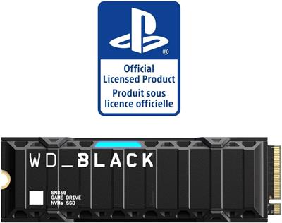 WD_BLACK 500GB SN850 NVMe SSD for PS5 Consoles Solid State Drive with Heatsink - Gen4 PCIe, M.2 2280, Up to 7,000 MB/s 