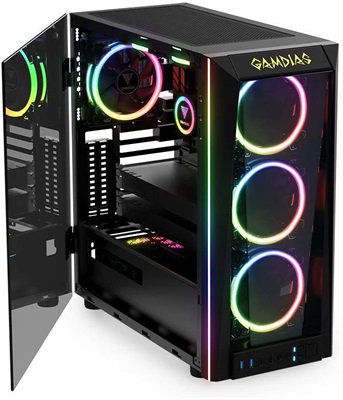 GAMDIAS RGB Gaming Mid-Tower Case (TALOS M1B)