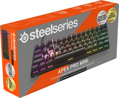 SteelSeries Apex Pro Mini Omnipoint Mechanical Adjustable Switches - Rapid Trigger Gaming Keyboard - 64820 