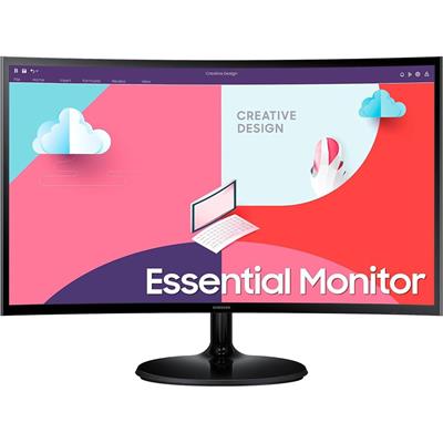 Samsung 24" Essential Curved Monitor S3 S36C | LS24C360EAMXUE | 1800R Curved VA FHD 75Hz | Eye Saver Mode | FreeSync