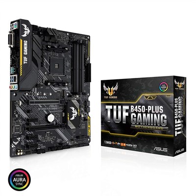 Asus TUF B450-PLUS GAMING AMD B450 ATX Gaming Motherboard, AM4 Socket