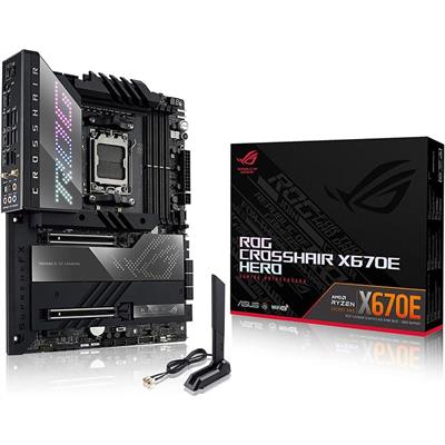 Asus ROG Crosshair X670E Hero AMD AM5 ATX Motherboard - PCIe 5.0, WiFi 6E, DDR5 Support