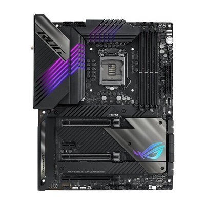 ASUS ROG MAXIMUS XIII HERO Intel®Z590 ATX gaming motherboard with 14+2 power stages, PCIe 4.0, Onboard WiFi 6E (802.11ax), Dual Intel® 2.5 Gb Ethernet, Quad M.2 with heatsinks and embedded backplates,