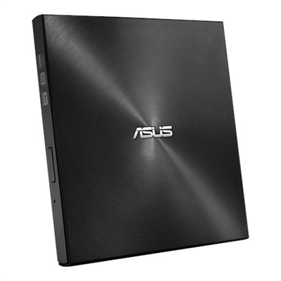 ASUS ZenDrive U9M (SDRW-08U9M-U) slim portable 8X DVD burner with M-DISC support for lifetime data backup, compatible with USB Type-C and Type-A for both Windows and Mac OS