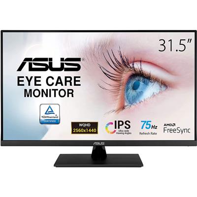 ASUS VP32AQ Eye Care Monitor – 31.5-inch, WQHD (2560 x 1440), IPS, 100% sRGB, HDR-10, 75Hz, Adaptive-Sync/FreeSync™, 