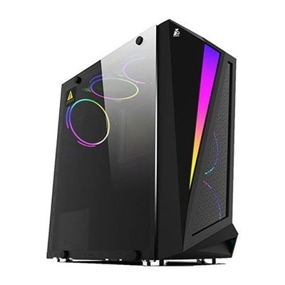 1stPlayer RAINBOW R5 (Black) Tempered Glass LED Strip With 3 Fans Gaming Case