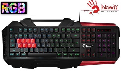 Bloody B3590R - 8 Light Strike Mechanical Gaming Keyboard - Black Grey