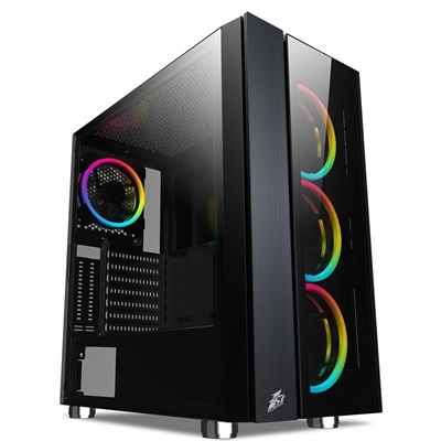 1st Player B7E Black. Sir Series With Cooling Kit & 1 RGB Fan Gaming Case
