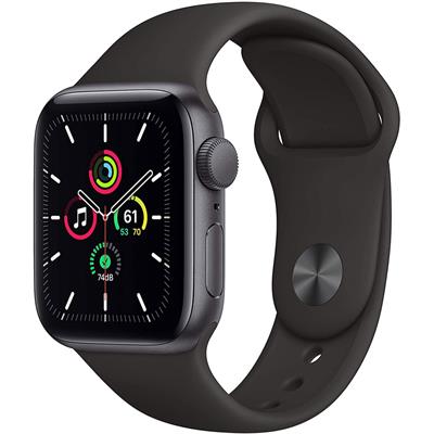 Apple Watch SE Aluminum Space Gray Case with Black Sport Band GPS-40mm