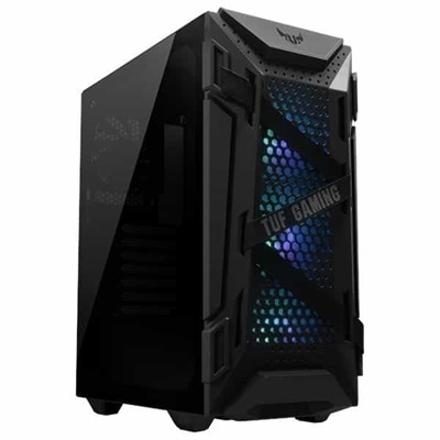 ASUS TUF Gaming GT301 ATX mid-tower compact case with tempered glass side panel