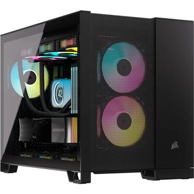 Corsair 2500D Tempered Glass Dual Chamber PC Case - CC-9011263-W - Black / White